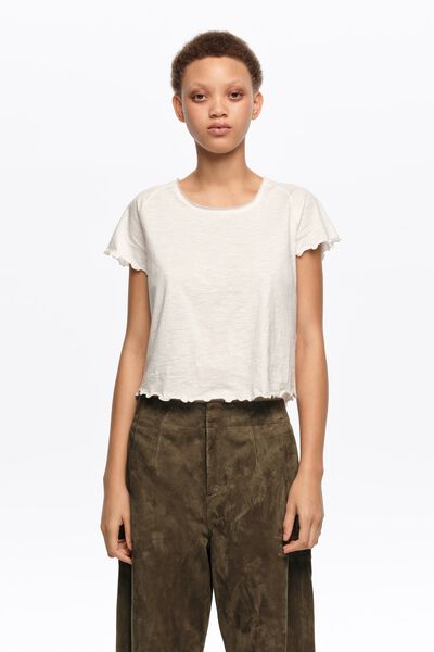 Bimba y Lola Camiseta ajustada ranglán marfil en Bimba y Lola - comparador de precios de moda Estilyo