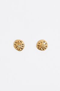 Pendientes logo moneda dorados