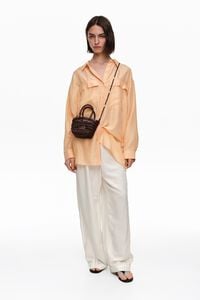 Light orange silk oversize shirt