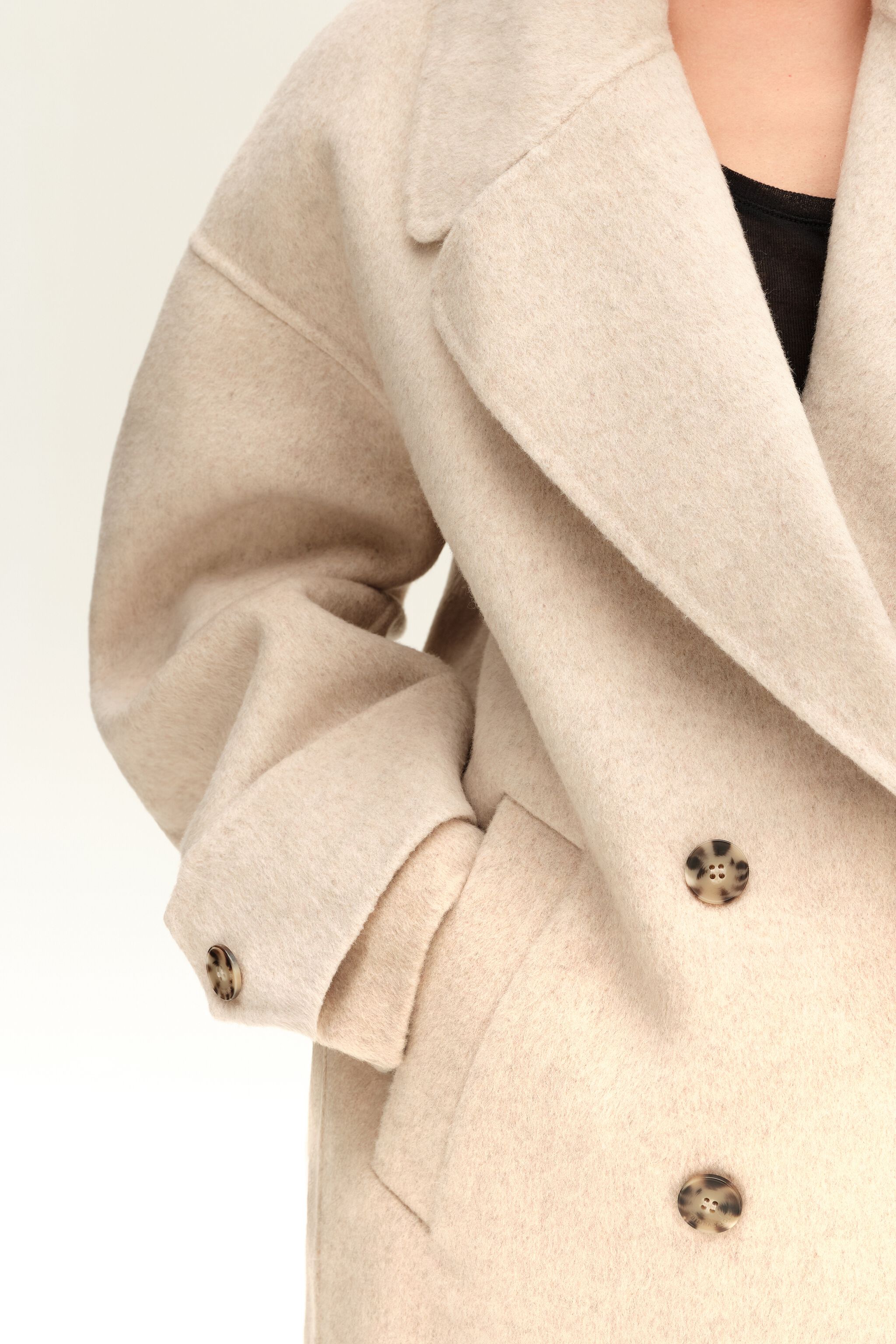 Ivory double-face short coat
