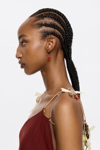 Pendientes aro logo Corazón rojo