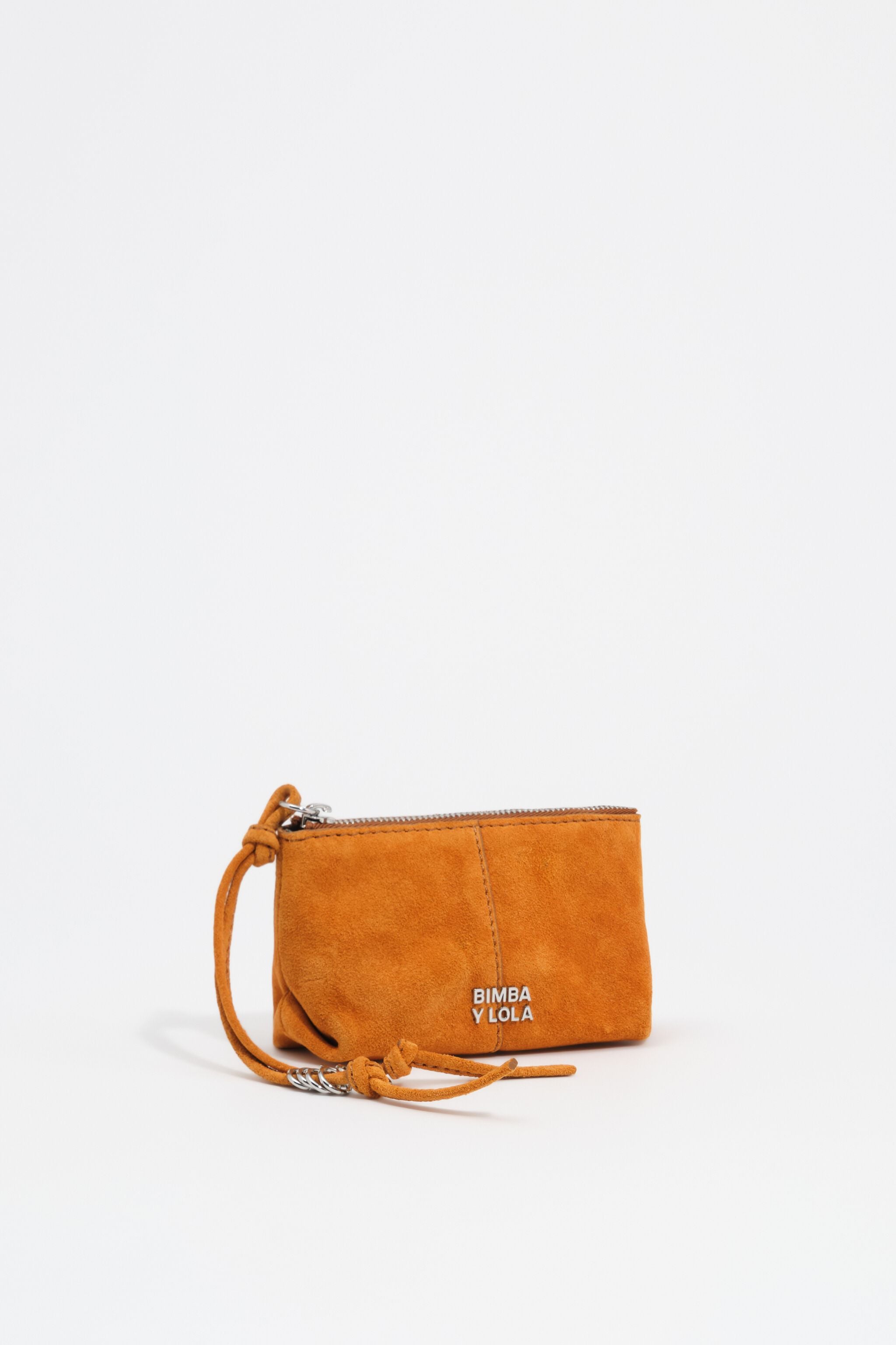 Amber suede coin purse