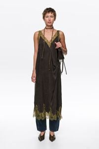 Vestido lencero nudo negro lavado