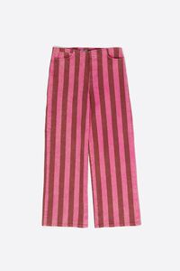 Pantal&oacute;n sin cintura 5 bolsillos denim de rayas rosas