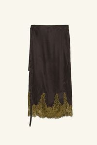 Lace wrap skirt, washed black