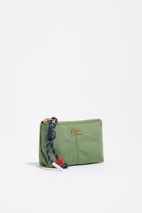 Green nylon coin purse