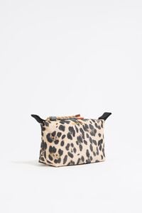 Neceser Trapecio pequeño nylon print Leopard natural