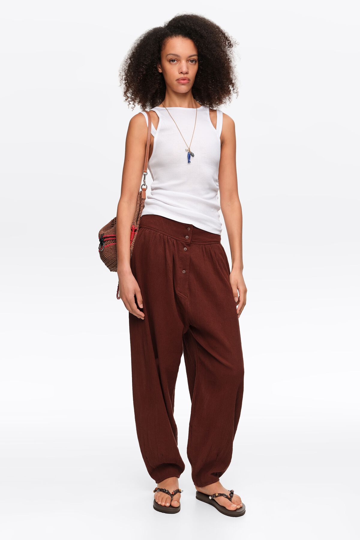 Salopette Sarouel Basic Street Samagra - 100% Coton Népal - Tailles S à XXXL Marron Ou Noir
