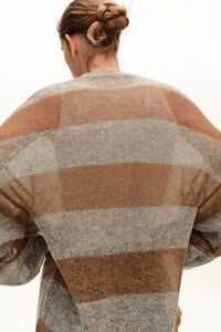 Toffee striped wool cardigan