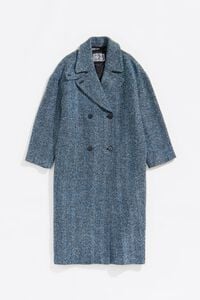 Long blue tailored coat
