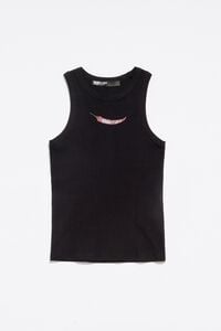 Top ajustado guindilla negro