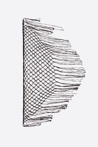 Brown fringed plaited shawl