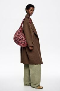 Bolso shopper nylon print Leopard rosa el&eacute;ctrico