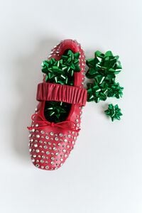 Bailarina tachas piel roja