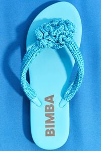 Chancla flip flop crochet flor azul