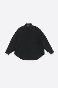 Dark gray textured cotton oversize shirt