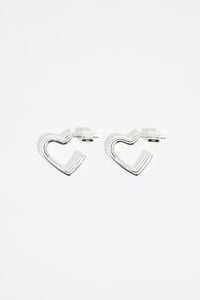 Pendientes aro coraz&oacute;n plateado
