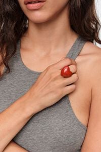 Red enamel heart ring
