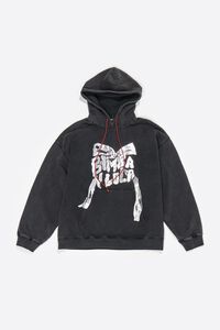 Black logo tie hoodie