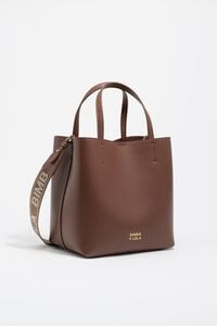 Large mocha leather Chihuahua bag
