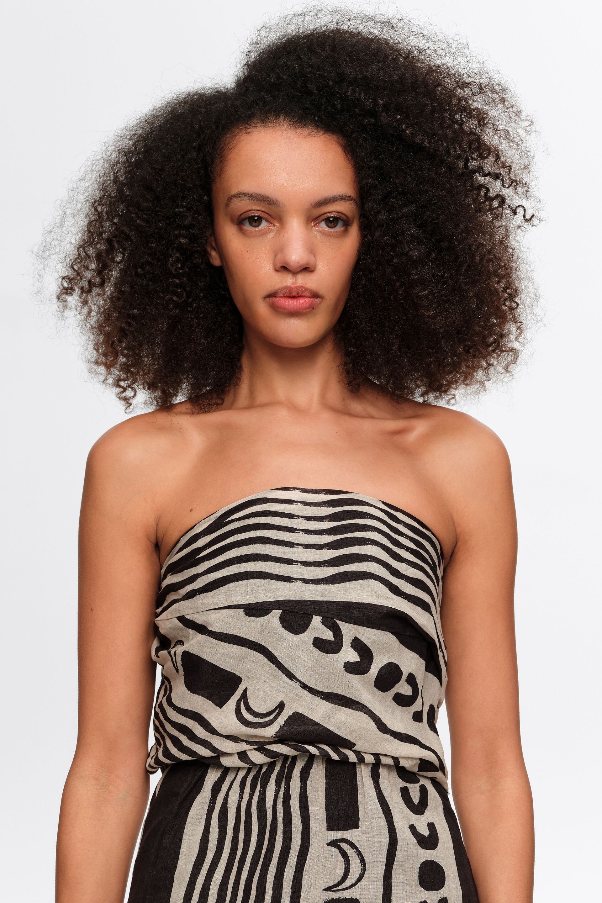 black white striped strapless dress Striped Tube Strapless Maxi Dress Off White / M