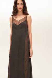 Faded black A-line midi dress