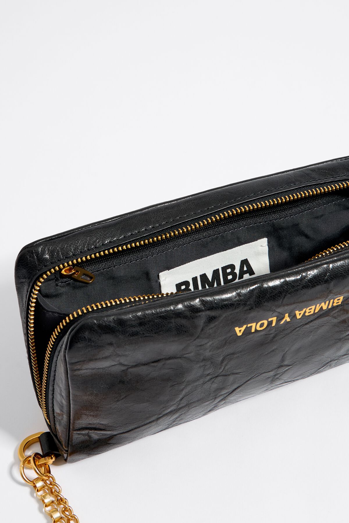 Pre-owned Bimba Y Lola Leather Crossbody Bag In Black