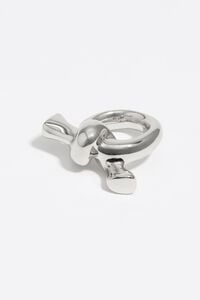 Silver knot scarf ring