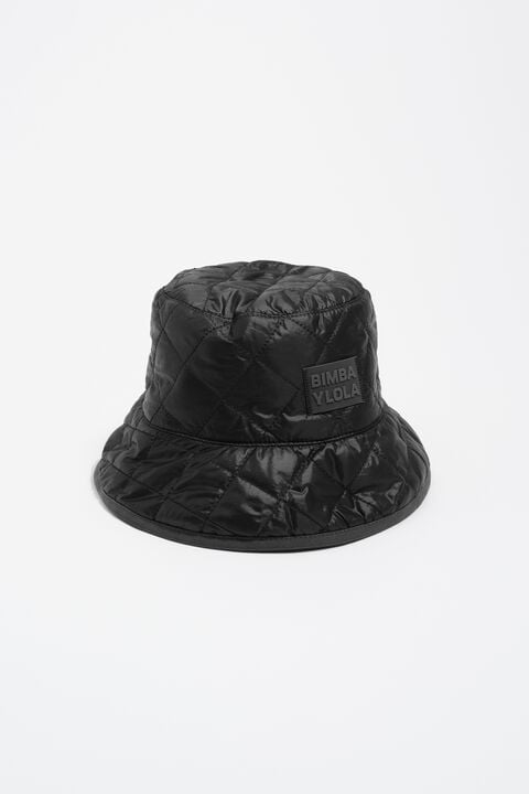Black nylon bucket hat display picture 1