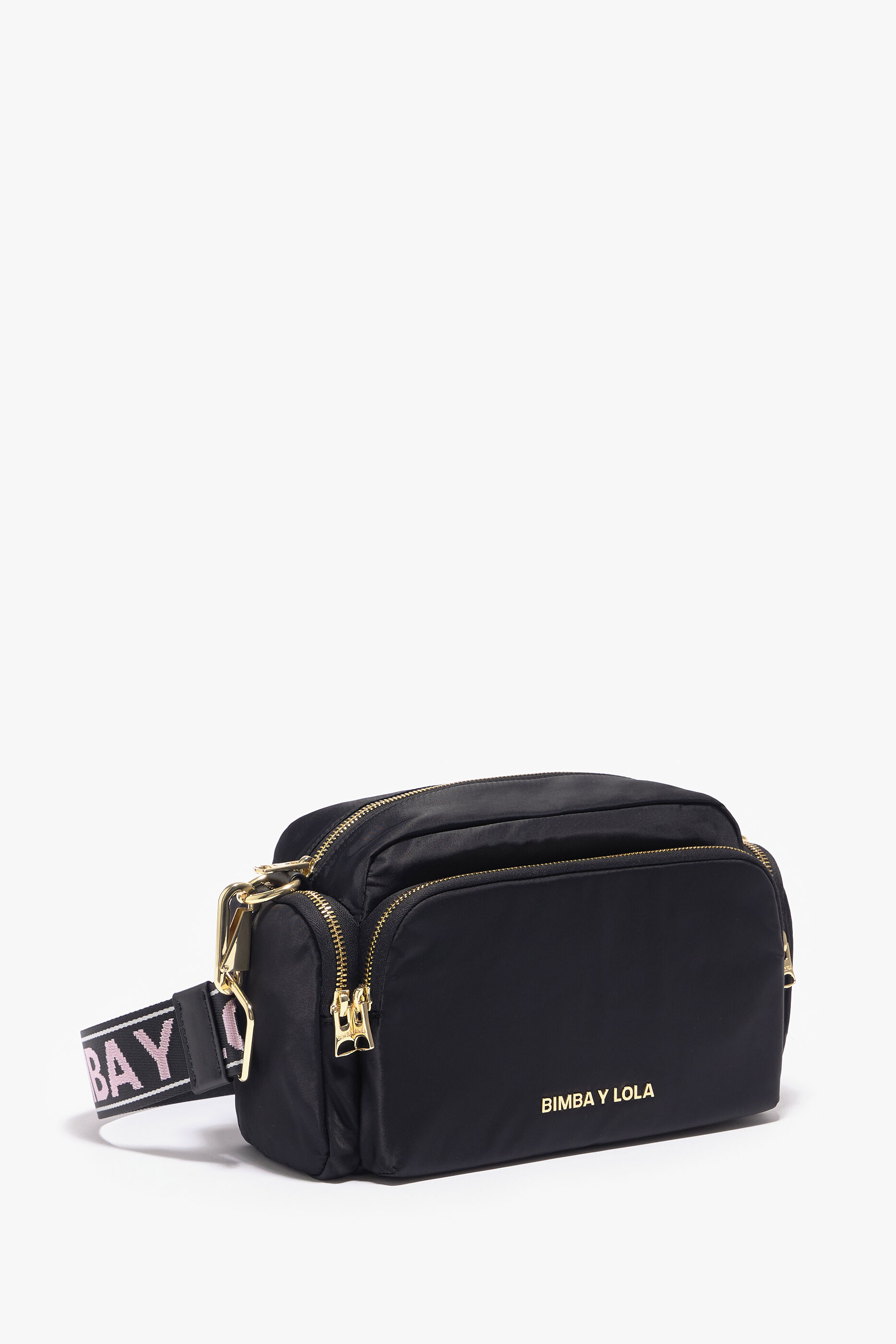 Bolso bandolera M nylon negro