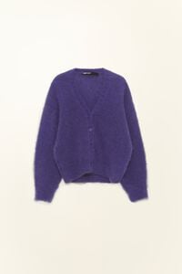 C&aacute;rdigan corto mohair p&uacute;rpura