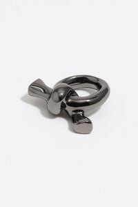 Metallic black knot scarf ring