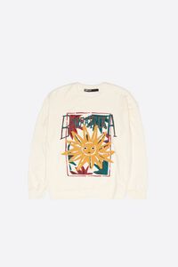 Ivory toweling Sun logo sweatshirt