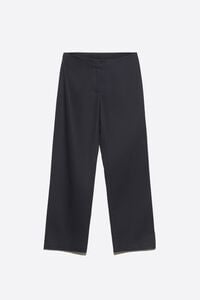 Navy blue straight-leg trousers