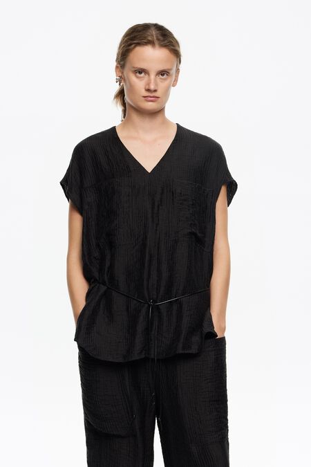 Black V Neck Top main image 0