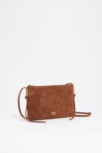 Bolso sobre peque&ntilde;o serraje casta&ntilde;a