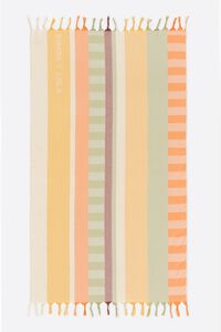 Toalla raias debuxo horizontal e vertical amarela