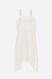 Vestido superpuesto lino crema