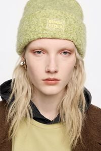 Lime marl knit hat