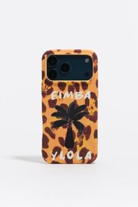 Funda r&iacute;gida iPhone 17 Pro Max palmera amarilla