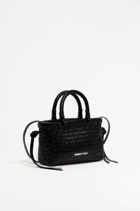 Bolso mini trenzado pel negro Bolso mini trenzado pel negro