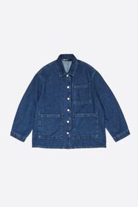Dark blue denim straight cut jacket