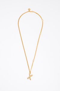 Gold letter X chain necklace