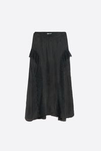 Faded black fluid skirt with lace ruffles