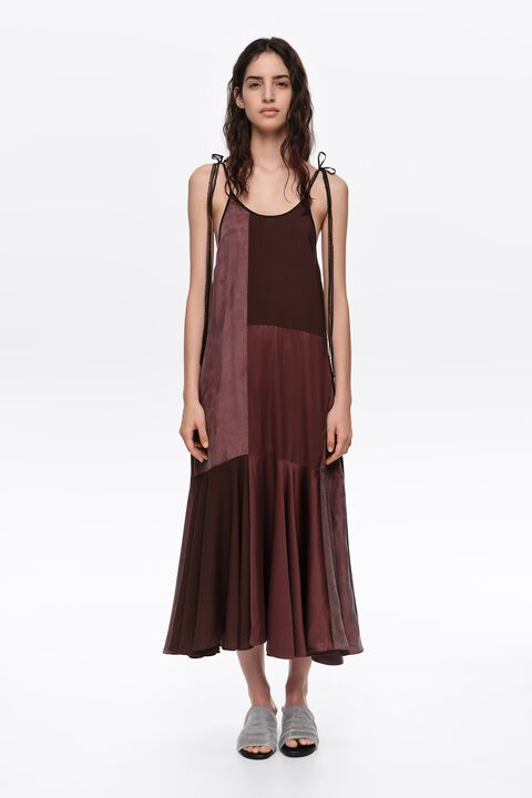 brown patchwork dress Carina Dress - Mountain Patchwork - Organic Cotton