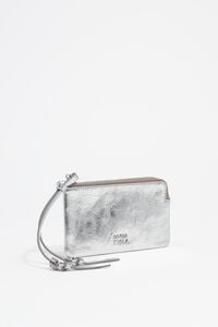 Small silver leather purse