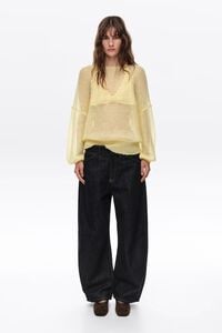 BARREL- Indigo denim 5-pocket trousers