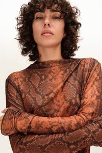 Caramel Snake Romantic ruched tulle T-shirt