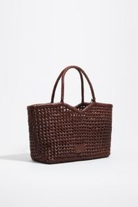 Bolso shopper grande trenzado piel nuez