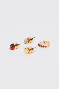 Set 4 pendientes mini mariquita rojo